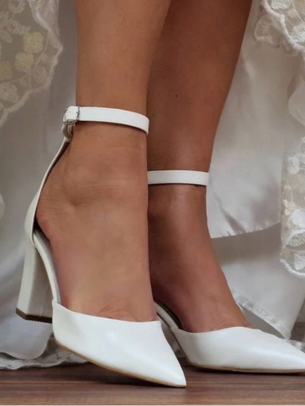 White bridal shoes